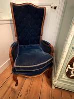 Antieke stoel blauw fluweel, Antiek en Kunst, Ophalen