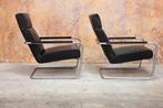 IZG Staat 2 zwarte leren Harvink Optie design fauteuils!, Huis en Inrichting, Fauteuils, Ophalen, Harvink, Design, 75 tot 100 cm