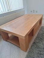 Eiken salontafel met twee lades, Ophalen, 100 tot 150 cm, 50 tot 100 cm, Zo goed als nieuw