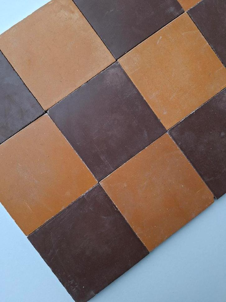Te Koop: partij oude cementtegels 22 m2., Doe-het-zelf en Verbouw, Tegels, Gebruikt, Vloertegels, Overige materialen, Minder dan 20 cm