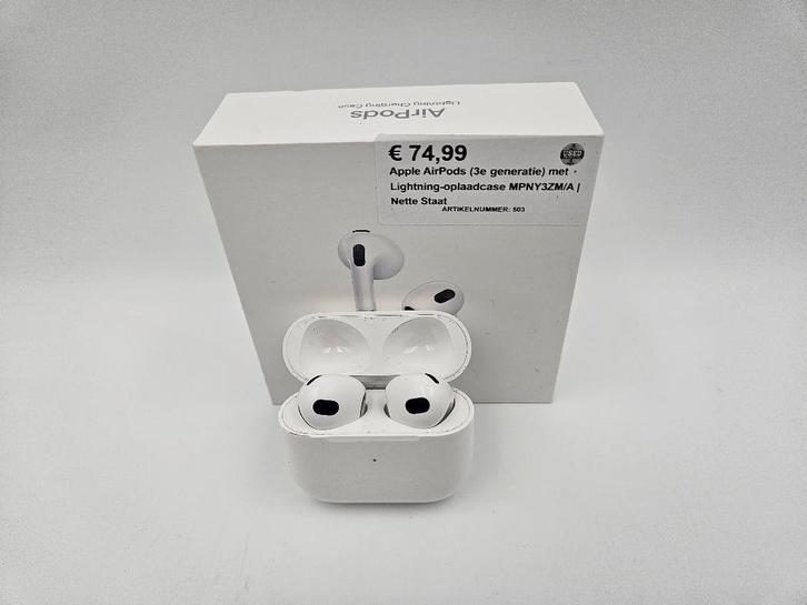 Apple AirPods 3e Gen Lightning-oplaadcase | Nette Staat, Telecommunicatie, Mobiele telefoons | Oordopjes, Zo goed als nieuw, In oorschelp (earbud)