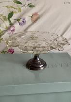 Kristallen schaal met zilveren voet, Ophalen of Verzenden