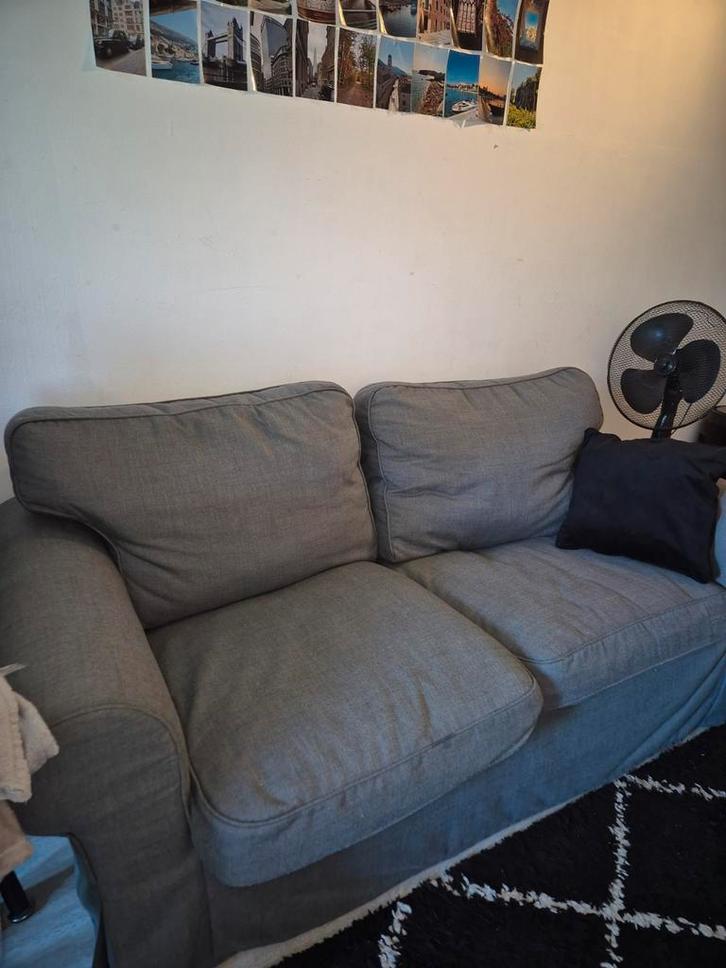 Ikea grijze ektorp bank, Huis en Inrichting, Banken | Sofa's en Chaises Longues, Driepersoons, 200 tot 250 cm, 75 tot 100 cm, Ophalen
