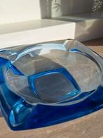 Vintage Blauwe Glazen Asbak - Jaren 60, Ophalen of Verzenden