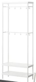 Witte garderobekast met rek en schoenenkast, Ophalen, Zo goed als nieuw, Metaal, Staande kapstok
