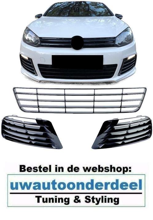 Hoogglans Zwart Grill Set Geschikt Voor Golf 6 R20, Auto diversen, Tuning en Styling, Verzenden
