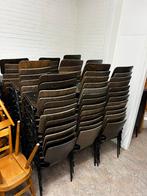 Partij van 130 vintage plywood stapelstoelen ‘60, Huis en Inrichting, Stoelen, Vintage retro buisframe design rotan webbing papercord deens