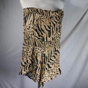 Strappless jumpsuit met luipaard print mt M