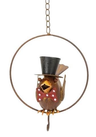 GRAPPIGE VOGEL IN RING - VOGEL VOER HANGER, Tuin en Terras, Tuinwanddecoratie, Nieuw, Ophalen of Verzenden