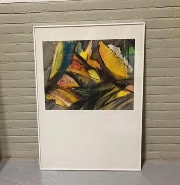 Vintage origineel aquarel schilderij, ingelijst beschikbaar voor biedingen