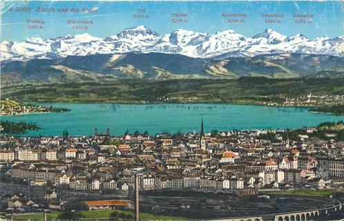 (381-438-029) Zurich und die Alpen, Verzamelen, Ansichtkaarten | Buitenland, Overig Europa, Verzenden