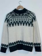 LaHutte Scandinavische Trui  | Wol/Acryl | Blauw/Wit/Groen, Kleding | Dames, Wit, Ophalen of Verzenden, Maat 36 (S), Gedragen