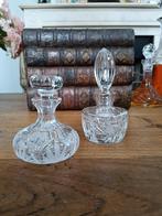 Twee kristallen parfumflesjes, Ophalen of Verzenden