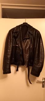 Zwart leren vintage motorjas, Ophalen of Verzenden, Tweedehands, Heren, Jas | leer