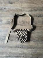 Super leuk leren heup- of schoudertasje met zebraprint, ZGAN, Ophalen of Verzenden, Zo goed als nieuw, Beige, Schoudertasje