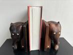 Antiek Aziatisch houtsnijwerk Olifant boekensteunen, Ophalen of Verzenden