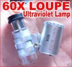 Zilver loep microscoop 60x uv & led goud diamant toetswater, Ophalen, Nieuw, Vergrootglas of Loep
