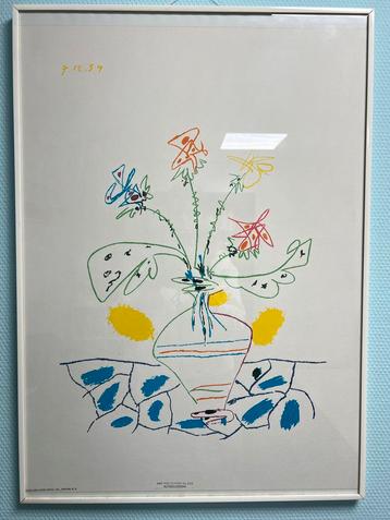 Picasso zeefdruk “Vase with Flowers” (ingelijst) beschikbaar voor biedingen