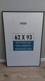 Fotolijst / posterlijst zwart 62 x 93 cm ontspiegeld glas, Ophalen, Gebruikt