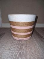 Riviera Maison bloempot roze met touw, Tuin en Terras, Bloempotten, Ophalen, Gebruikt, Rond, Minder dan 25 cm