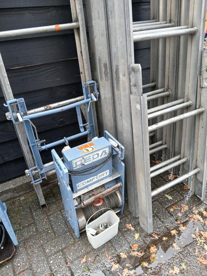 GEDA 200kg ladderlift pannenlift verhuislift 13 m, Doe-het-zelf en Verbouw, Lieren en Takels, Gebruikt, Ophalen