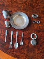 Gero.kinderservies,bestek,servetring. +Zilver bijtring., Ophalen of Verzenden, Zilver