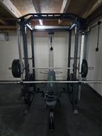 Tunturi SM90 full smith machine (home gym) met bank, Ophalen, Benen, Krachtstation, Zo goed als nieuw