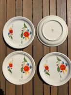 Vintage DDR Borden met Bloemmotief - Set van 4, Ophalen of Verzenden, Gebruikt, Overige typen