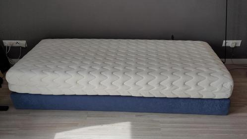 boxspring bed 200 x 90, Huis en Inrichting, Slaapkamer | Boxsprings, Gebruikt, 90 cm, 200 cm, Eenpersoons, Blauw, Ophalen