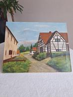 Mooi LANDSCHAPSSCHILDERIJ  met Dorpsaangezicht ...., Antiek en Kunst, Kunst | Schilderijen | Klassiek, Ophalen of Verzenden