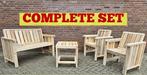 Complete tuinset van sloophout, 1 bank, 2 stoelen, 2 tafels, Ophalen, 4 zitplaatsen, Tuinset, Hout