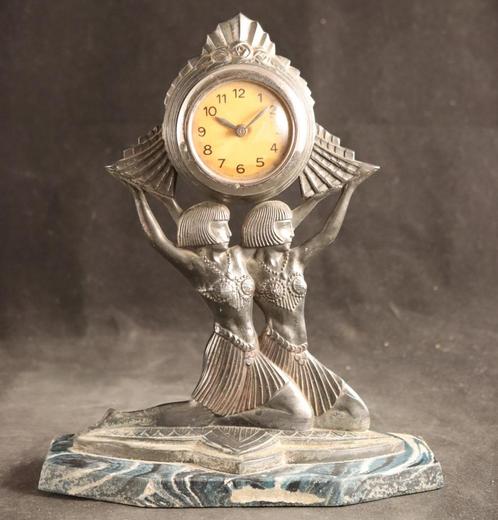 Art Deco sculptuur met klokje, Antiek en Kunst, Antiek | Klokken, Verzenden