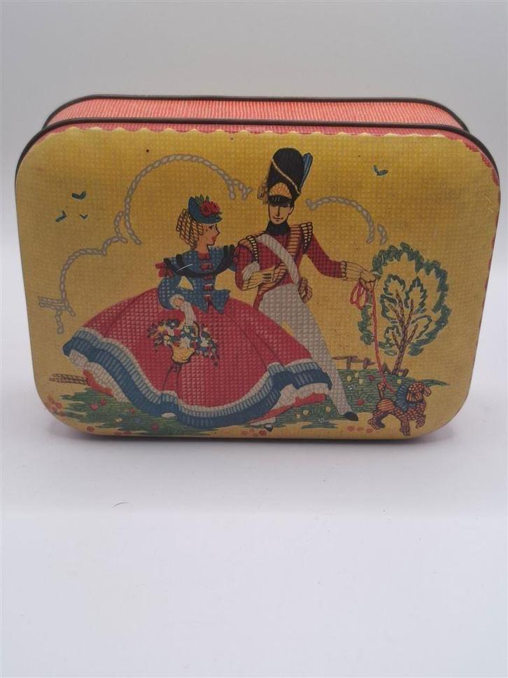Blikje van ws chocolaadjes, ong. 14,2x 10,4x 4 cm, Verzamelen, Blikken, Gebruikt, Overige, Overige merken, Ophalen of Verzenden