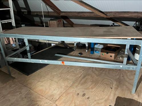 Werkbank werk tafel 2.50x80 cm 97cm h 2 blad gegalvaniseerd, Doe-het-zelf en Verbouw, Werkbanken, Zo goed als nieuw, 170 cm of meer