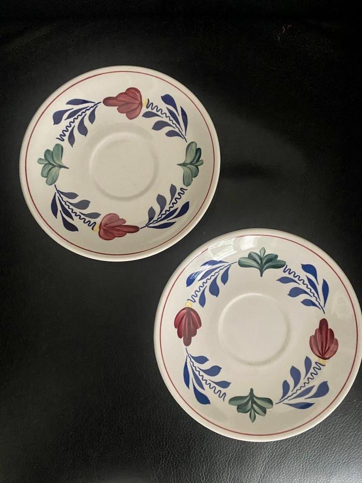 Twee Boerenbont Boch grote schotel/ onderbord soepkom, Huis en Inrichting, Keuken | Servies, Zo goed als nieuw, Kom(men), Boerenbont