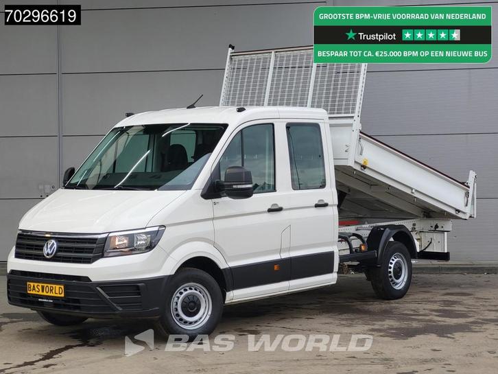 Volkswagen Crafter 140pk Kipper Dubbel Cabine Trekhaak Airco, Auto's, Bestelauto's, Bedrijf, Te koop, Airconditioning, Centrale vergrendeling