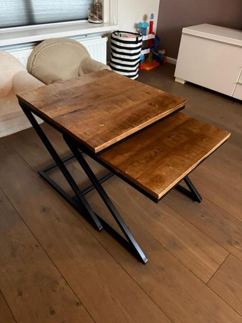Salontafels - Nesting Tafels - Industrieel Design, Huis en Inrichting, Tafels | Bijzettafels, Gebruikt, Vierkant, Minder dan 45 cm