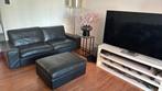 1x Lederen bank IKEA Kivik Grann/Bomstad zwart, Ophalen, Gebruikt, Rechte bank, Modern
