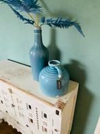 Mooie grote ijsblauwe vazen van het merk Brynxz, Huis en Inrichting, Overige kleuren, Ophalen of Verzenden, Minder dan 50 cm, Glas