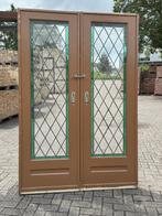 Set schuif / en-suite deuren met glas in lood 201x134cm., Antiek en Kunst, Ophalen