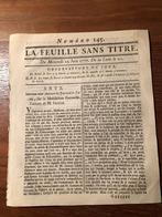 1777 Mercredi le 25 Juin. De la Lune le 21. La Feuille Sans, Antiek en Kunst, Ophalen of Verzenden