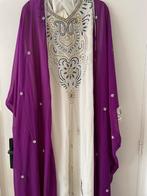 Witte Jelaba met Paarse Kimono - Maat M, Kleding | Dames, Ophalen, Zo goed als nieuw, Maat 38/40 (M), Wit