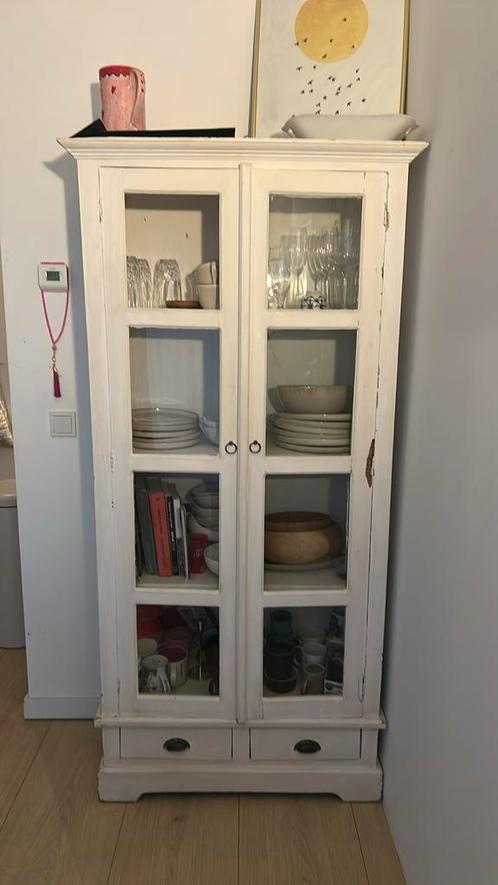 Mooie vitrine/servies kast, Huis en Inrichting, Kasten | Vitrinekasten, Zo goed als nieuw, 150 tot 200 cm, 50 tot 100 cm, 25 tot 50 cm