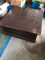 Salontafel, tweedelige kist, eikenhout 90x90x40, Huis en Inrichting, Woonaccessoires | Kisten, Ophalen, Gebruikt, 50 tot 100 cm