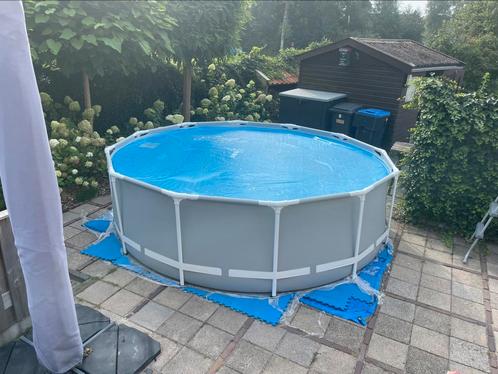Intex zwembad rond 3,7x1,0m inclusief zoutwater systeem., Tuin en Terras, Zwembaden, Zo goed als nieuw, 300 cm of meer, Rond, Ophalen