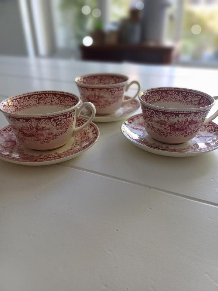 Antieke theekopjes & schoteltjes – “Old England” – Johnson B, Antiek en Kunst, Antiek | Servies los, Ophalen of Verzenden