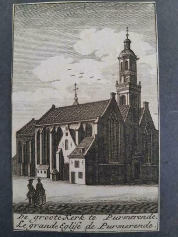 R04 / De groote Kerk te Purmerend unieke gravure 18e eeuw beschikbaar voor biedingen