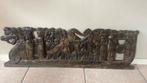 Wandpaneel uit Indonesia met draken & figuren., Antiek en Kunst, Kunst | Beelden en Houtsnijwerken, Ophalen of Verzenden