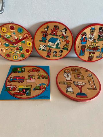 Houten Speelgoed Puzzels & Klok Simplex toys beschikbaar voor biedingen