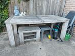 Gratis steigerhouten tuintafel, Tuin en Terras, Ophalen, Gebruikt, Rechthoekig, Hout